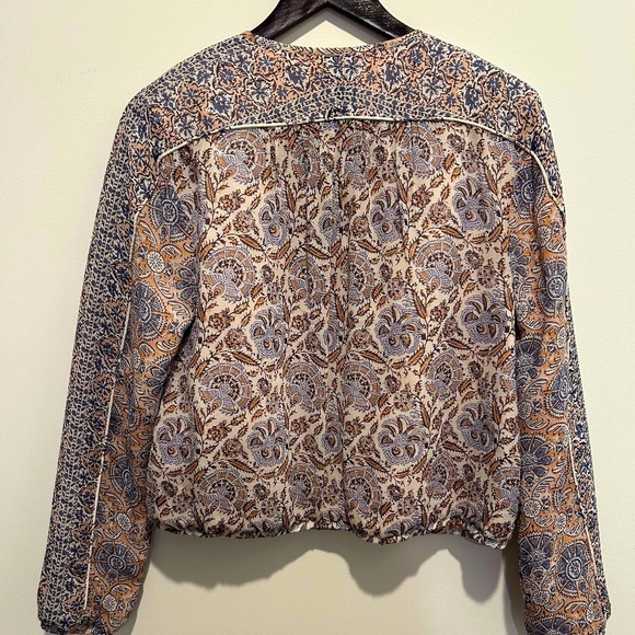 Like New (EUC) Joie Mixed Print Floral Silk Bomber Jacket (Size M) - Picture 7 of 9